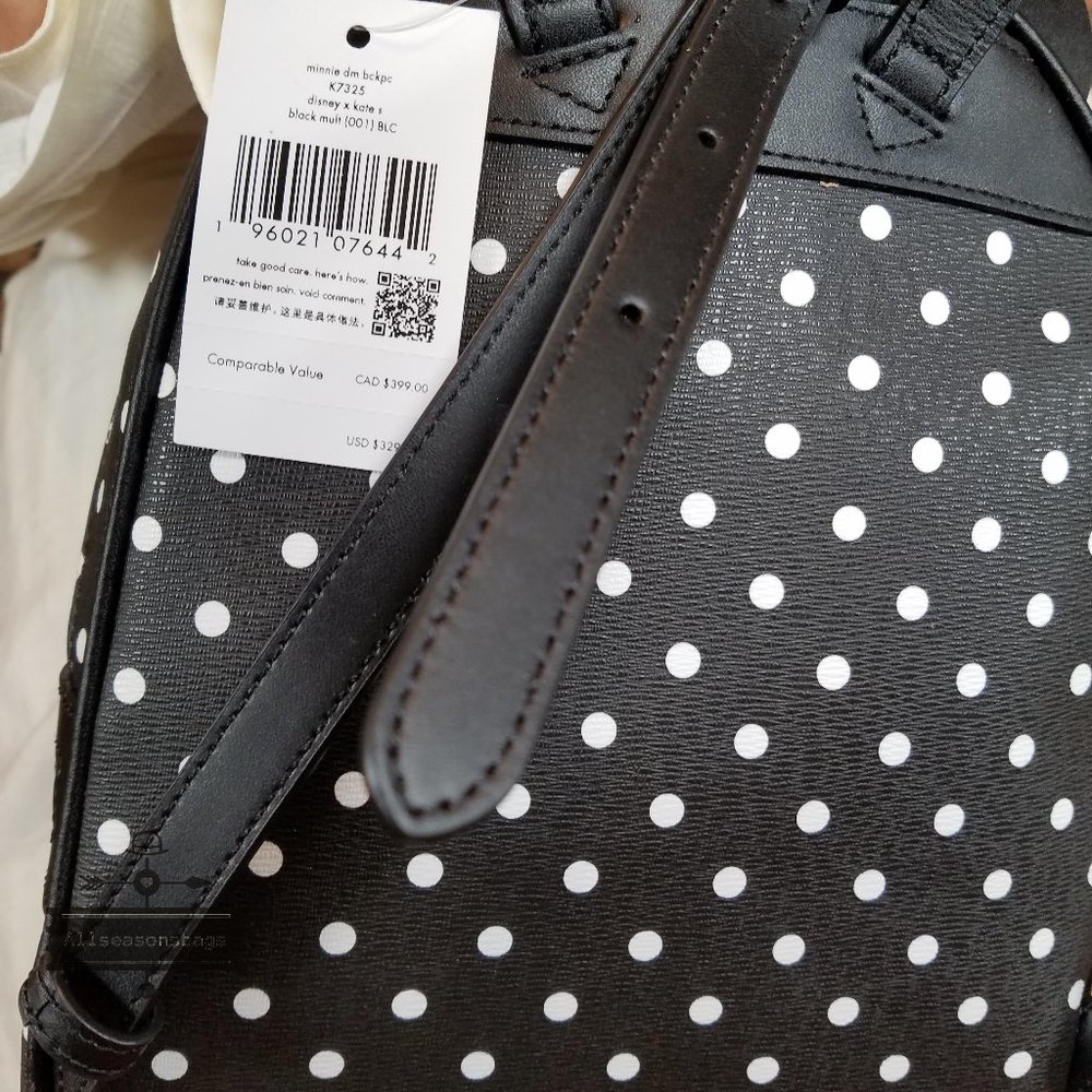 AUTHENTIC Disney X Kate Spade Small Refined Grain Leather Minnie Mouse BACKPACK - Picture 4 of 8